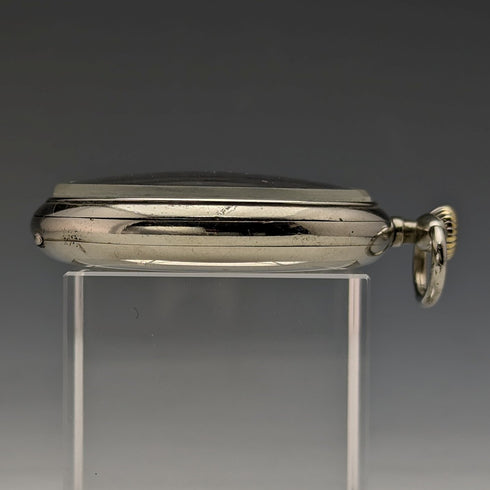 circa 1939 vintage omega pocket watch silver plated open face working fine